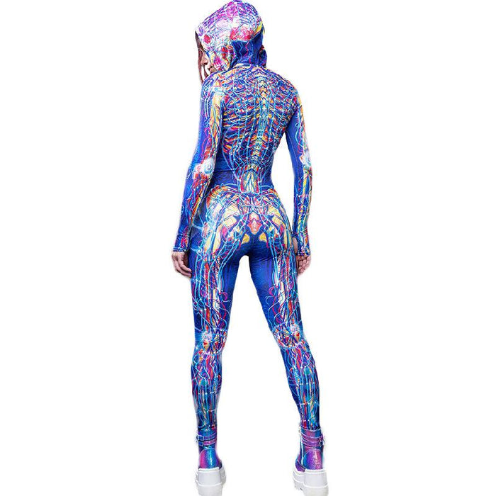 New Halloween Organ Print Role-playing Suit Cosplay Jumpsuit