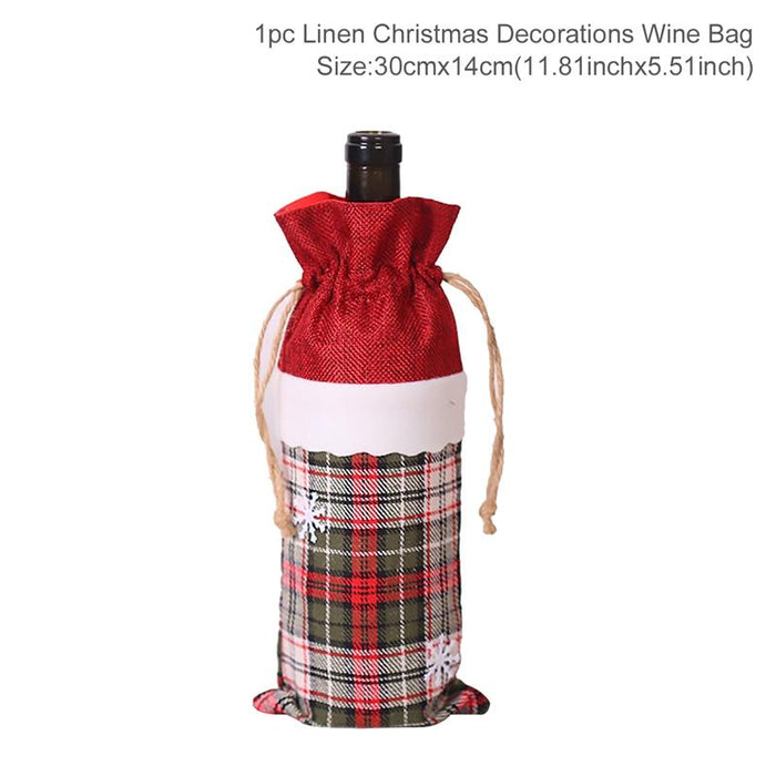 Christmas Decorations For Home Santa Claus Wine Bottle Cover