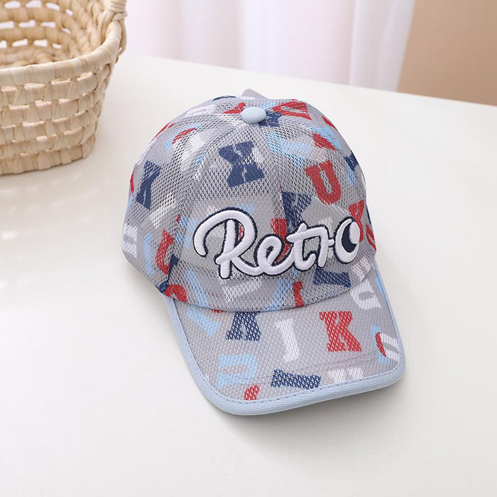 Summer 3D Embroidery English Alphabet Children's Mesh Hat