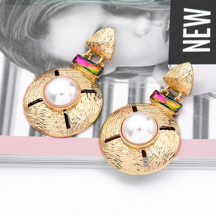 New Baroque Gold Round Female Earrings