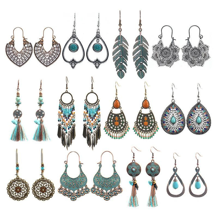 Ethnic Vintage Boho Beads Tassel Earrings