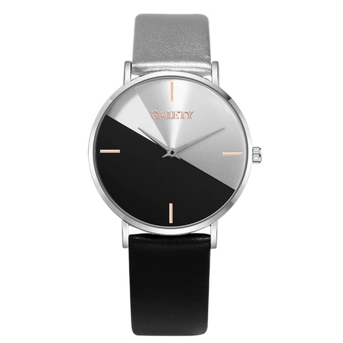 Ladies Two-color Simple Watch Versatile Personality Quartz Watch