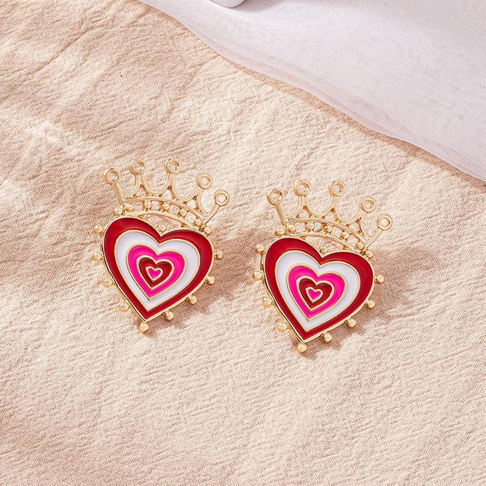 Simple Personality Retro Crown Love Ladies Earrings