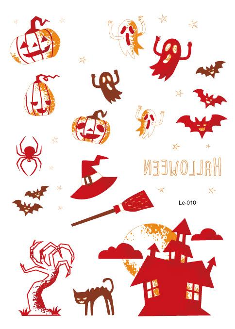 Multi-style Halloween Luminous Waterproof Disposable Funny Tattoo Stickers