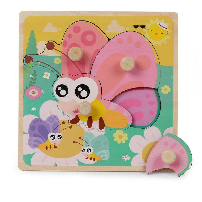 Wooden Children's Wooden Nail Hand Grab Board Jigsaw Puzzle Toy