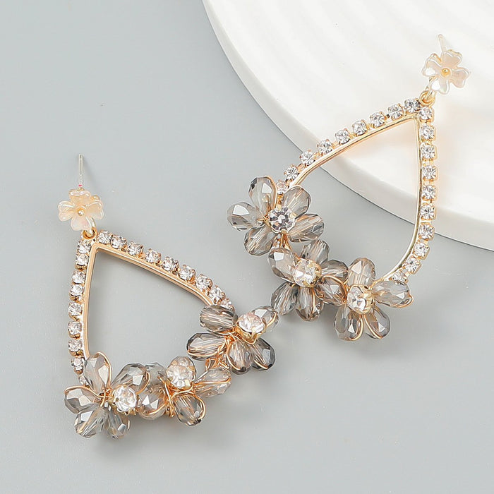 Fashion Exaggerated Geometric Floral Stud Earrings