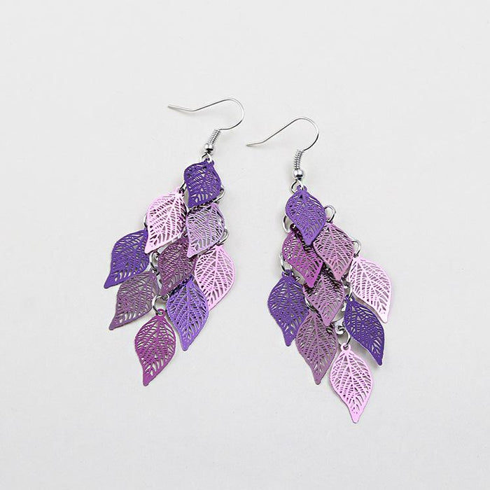 New Fashion LEAF EARRINGS COLOR Earrings Earrings Earrings Copper Accessories Jewelry