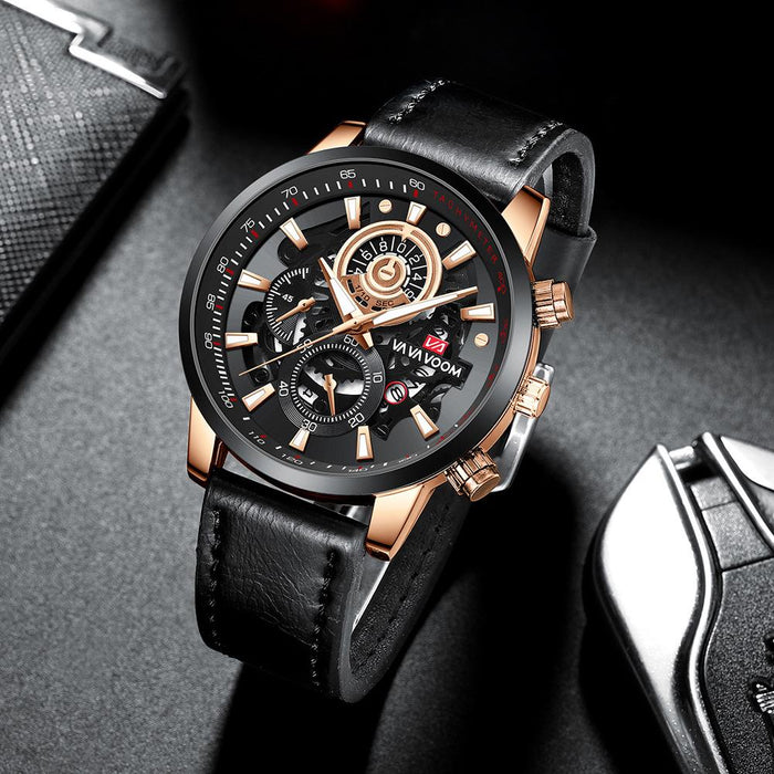 Business Men's Non-Automatic Mechanical Multi-Function Watch Sports Luminous Calendar Watch