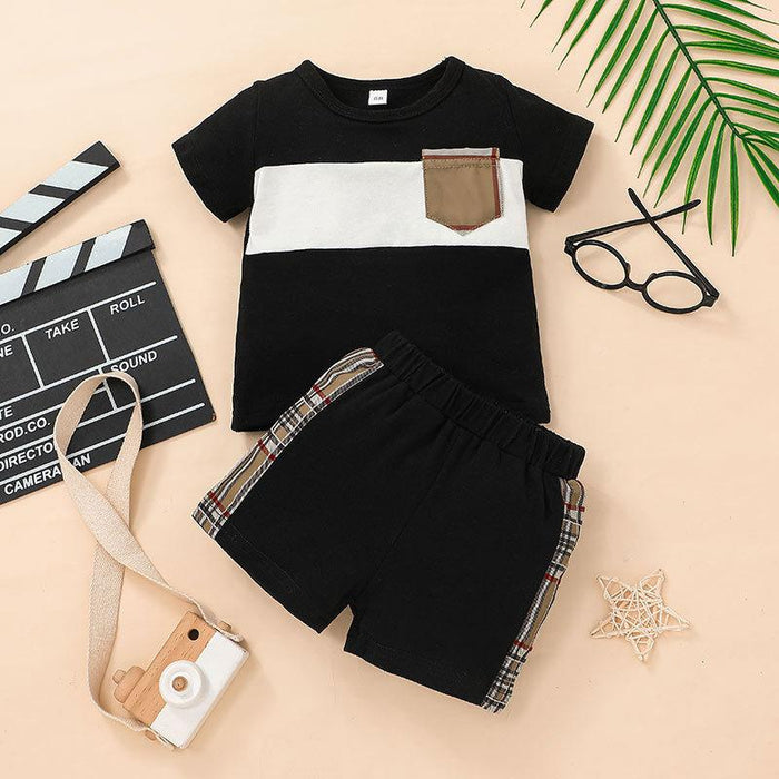 Summer Boys Short Sleeve Sports T-shirt Shorts Set