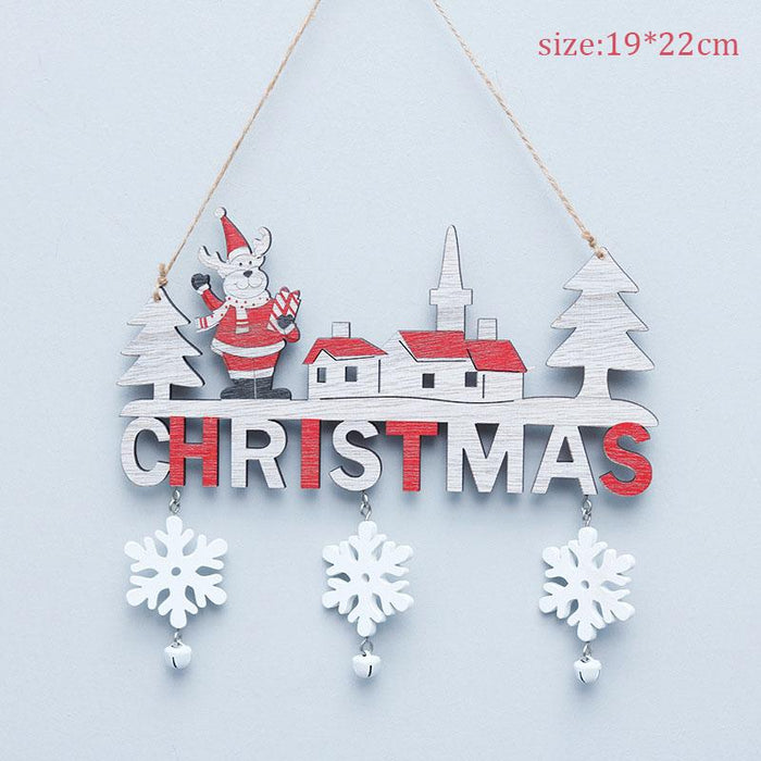 2022 Wooden Christmas Door Hanging Oranments