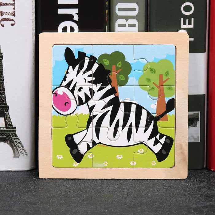 Children's Wooden Cartoon Animal Puzzle Toy