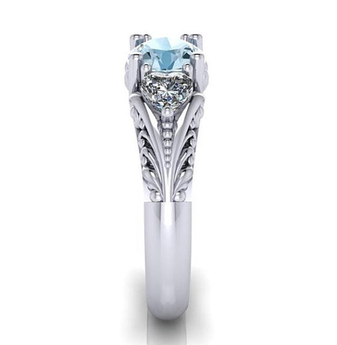 Luxury Women Jewelry Blue / Light Blue Zircon Bridal Rings