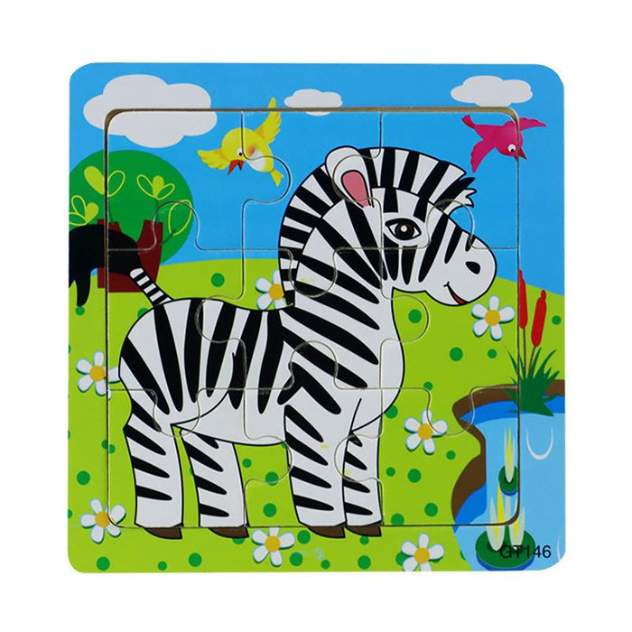 Children's Wooden Cartoon Animal Puzzle Toy