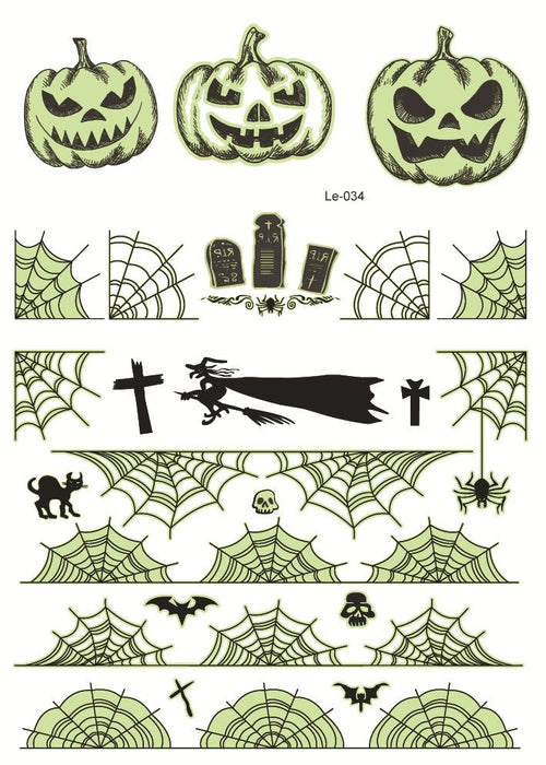 Multi-style Halloween Luminous Waterproof Disposable Funny Tattoo Stickers