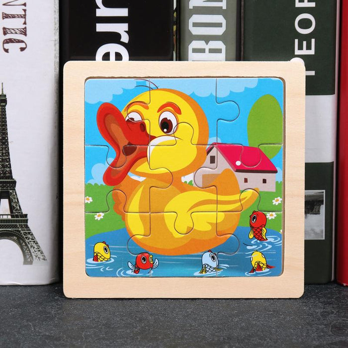 Children's Wooden Cartoon Animal Puzzle Toy