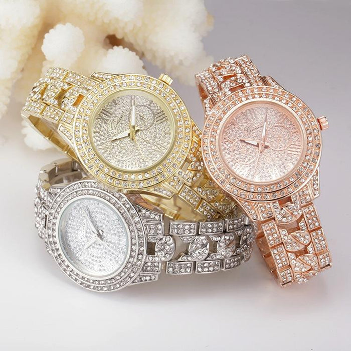 Luxury Women Full Rhinestones Quartz Wristwatches Pretty Female Clock