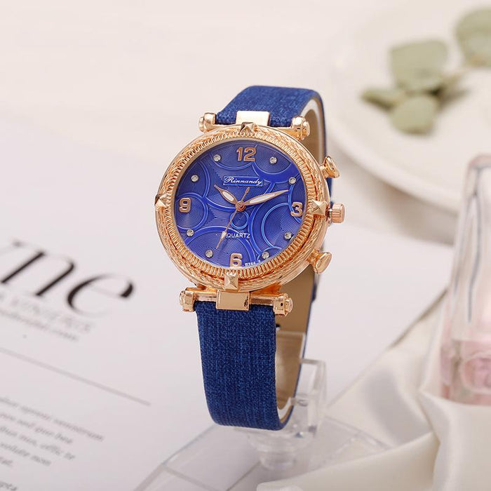 Fashion New Milan Three-dimensional Stripe Women's Watch with Digital Scale Llz22220