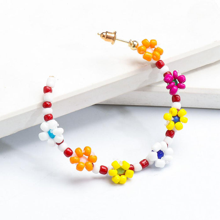 New Female Jewelry Flower Beaded Earrings Accessories