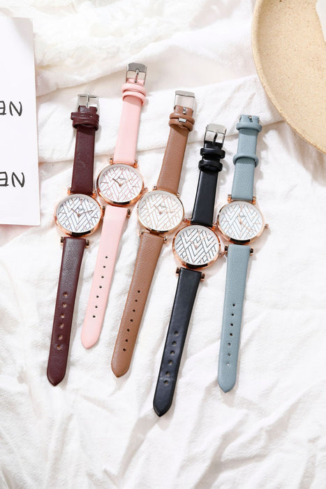 Fashion Women Wristwatch Leather Band Quartz Casual Clock LLZ20012