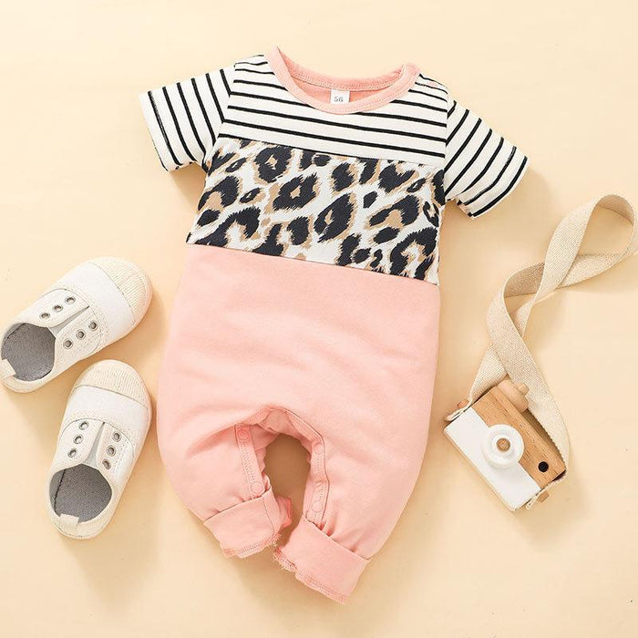 Baby Summer Pink Leopard Romper