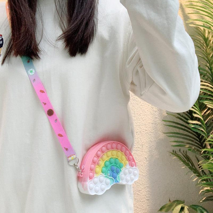 Rainbow Cloud Coin Purse Toy Silicone Diagonal Span