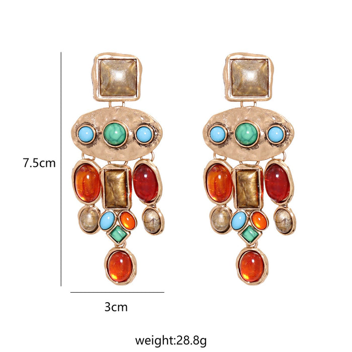 Female Jewelry Personalized Creative Water Drop Shaped Gem Earrings