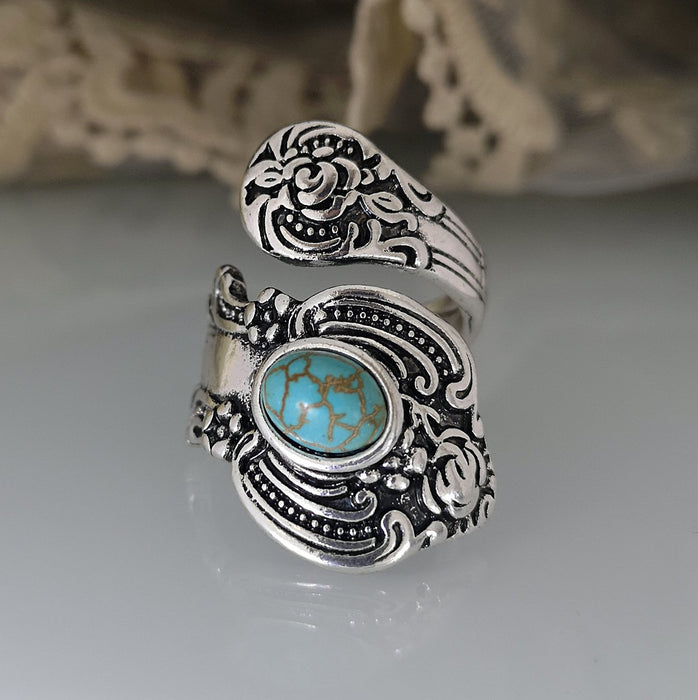 Creative Exaggeration Vintage Turquoise Ring