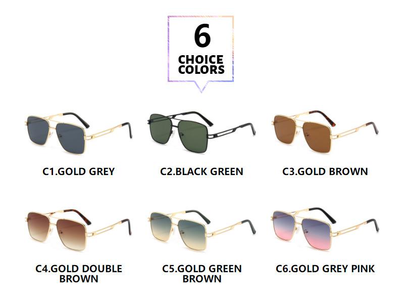 Double beam square personalized colour Sunglasses