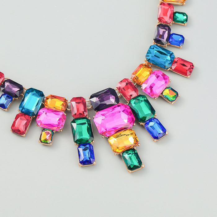 Women's Multicolour Rhinestone Alloy Clavicle Chain Necklace