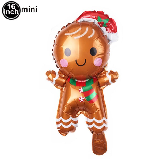 Jumbo Gingerbread Man Foil Christmas Balloon