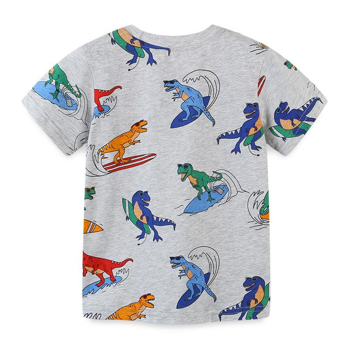 Knitted cotton cartoon printed children's T-shirt