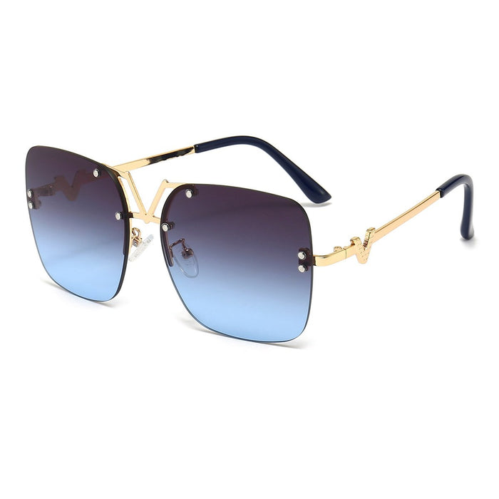 Metal square colour large frame sunglasses