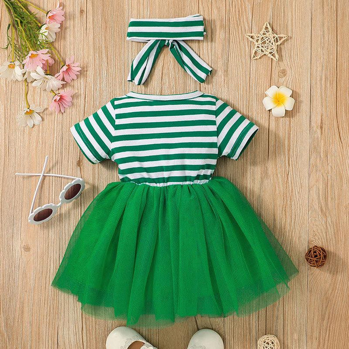 Summer Girls Green Dress Headband Set