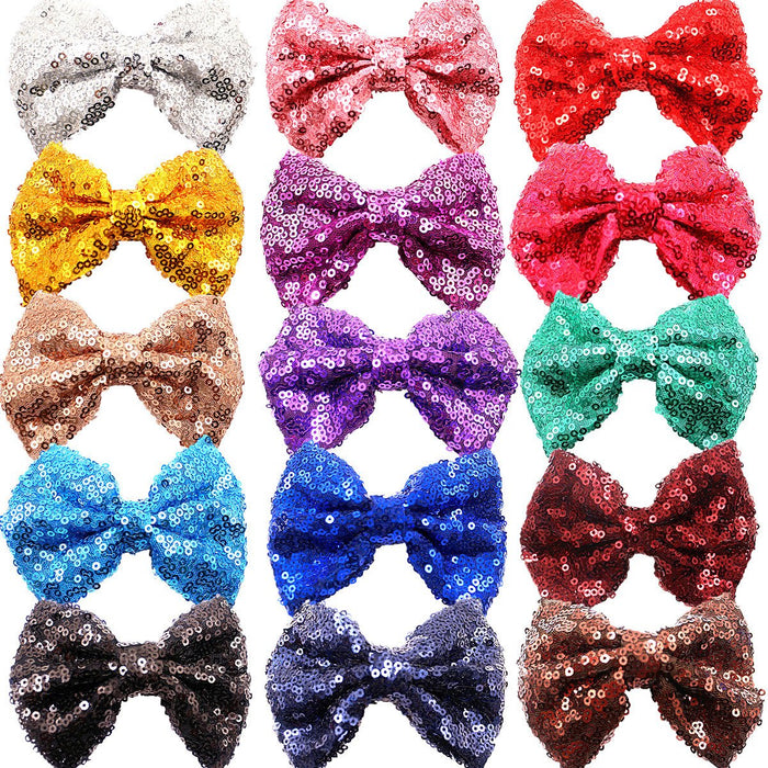 Sequin Bow Hair Clip