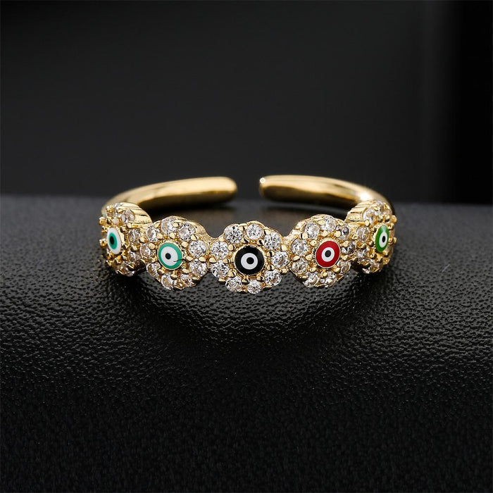 New Gold Color Zirconium Petroleum Magic Eye Ring