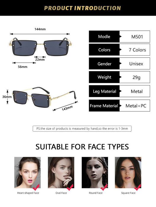 Metal small square Sunglasses