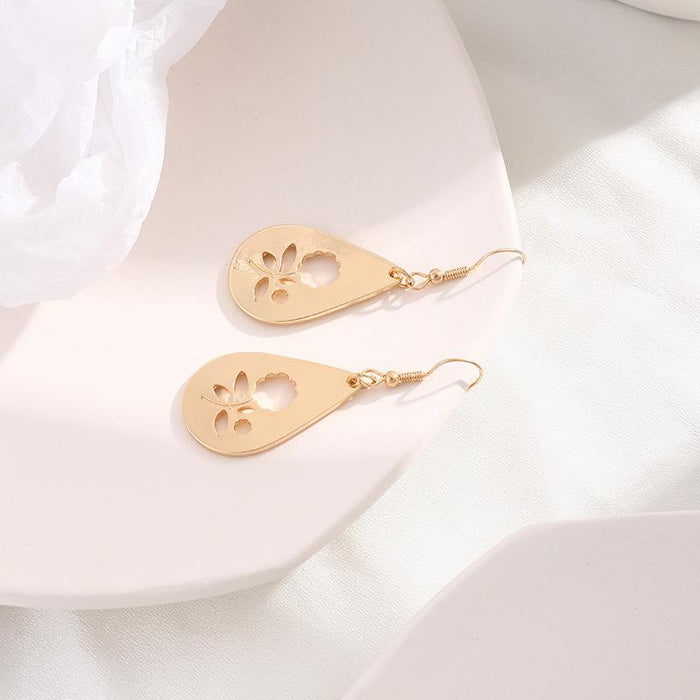 New Geometric Flower Hollow Temperament Earrings