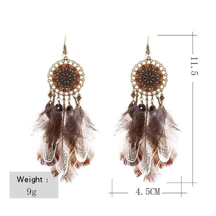 Women's Creative Popular Feather Alloy Earrings Jewelry