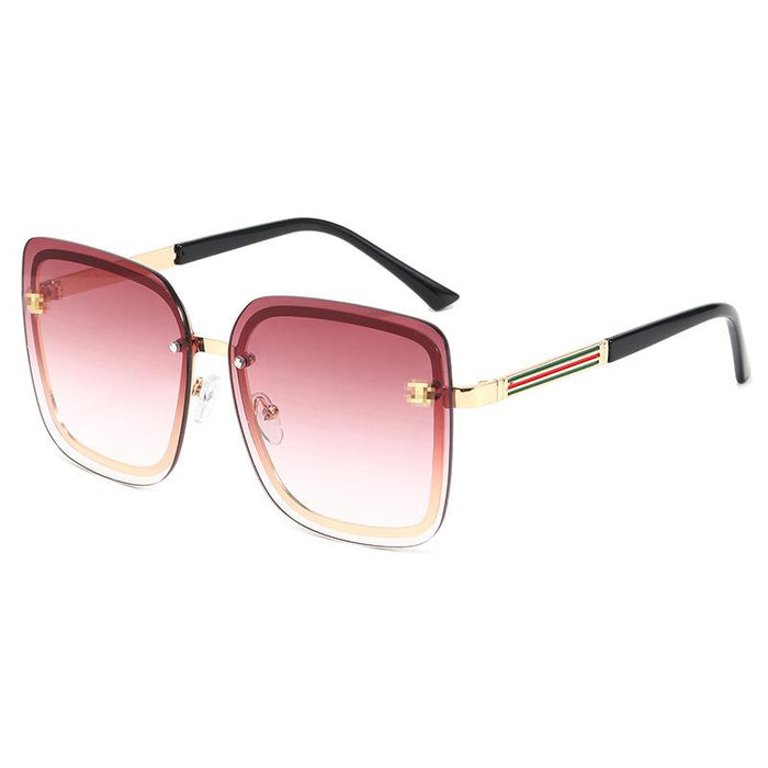 Large frame frameless UV proof Sunglasses