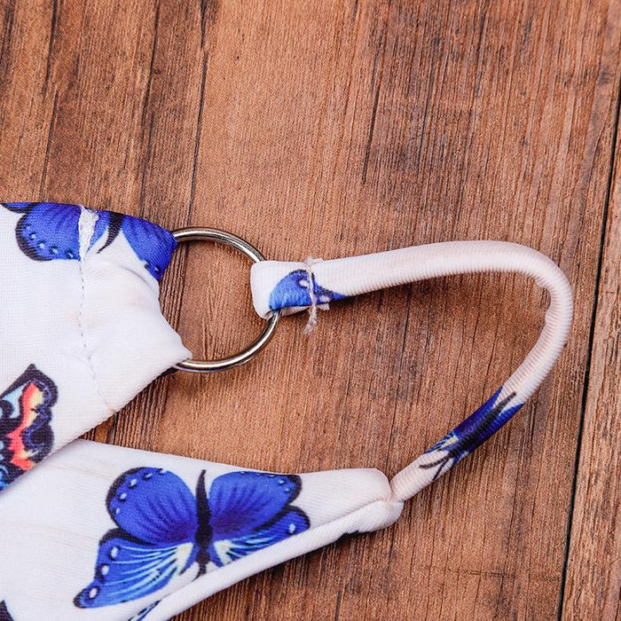 Sexy butterfly print split Bikini Swimsuit