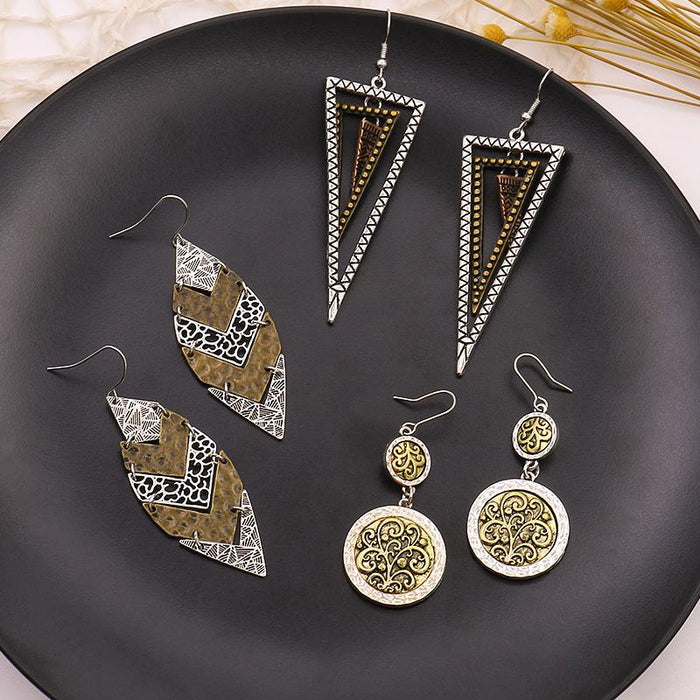 Women's Pop Geometric Metal Fashion Gradient Earrings