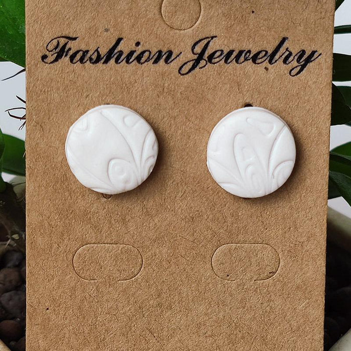 Summer Hand Embossed Morandi Soft Pottery Earrings