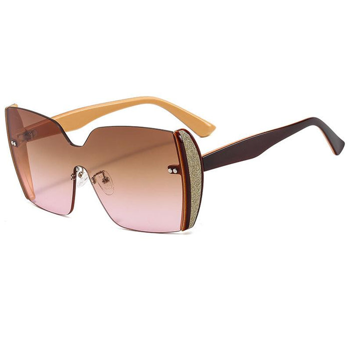 One piece half frame Sequin Sunglasses