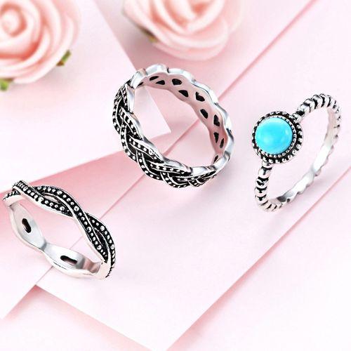 3 PCS Fashion Anqitue Silve colour Wome’s Ring Set