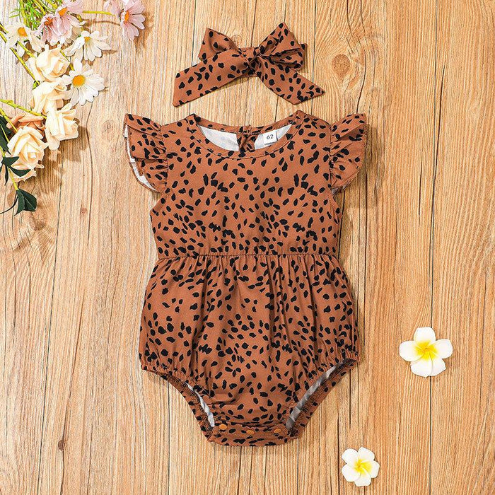 Leopard Print Baby Girls Jumpsuit