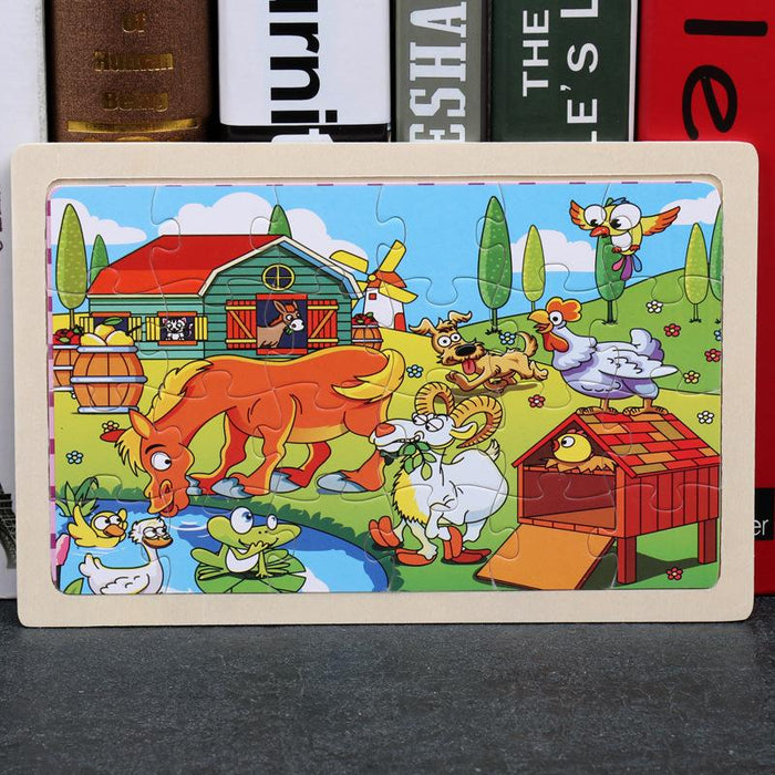 24 Pieces of Wooden Puzzle for Children