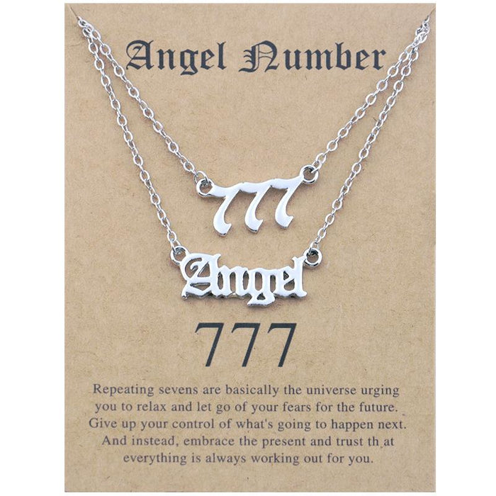 Angel Number Set Card Necklace