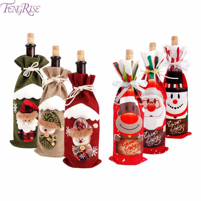 Christmas Decorations For Home Santa Claus Wine Bottle Cover