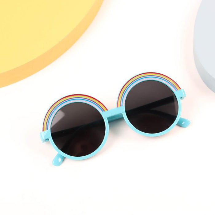 Children's sunglasses Fashion rainbow round frame anti ultraviolet