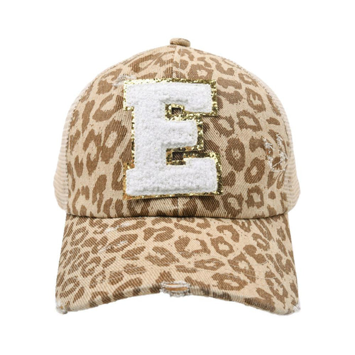 New Leopard 26 Letter Baseball Cap Sports Permeable Mesh Cap